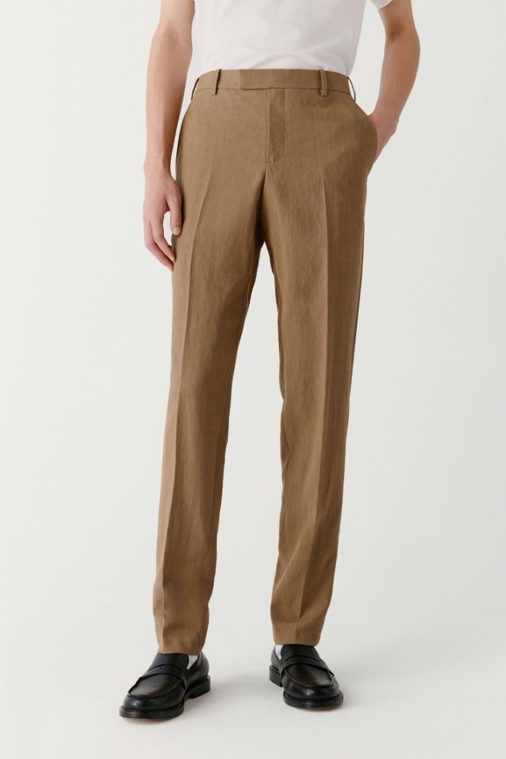 Carrot fit linen trousers