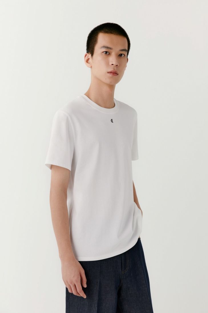 Cotton jersey t-shirt with embroidered logo