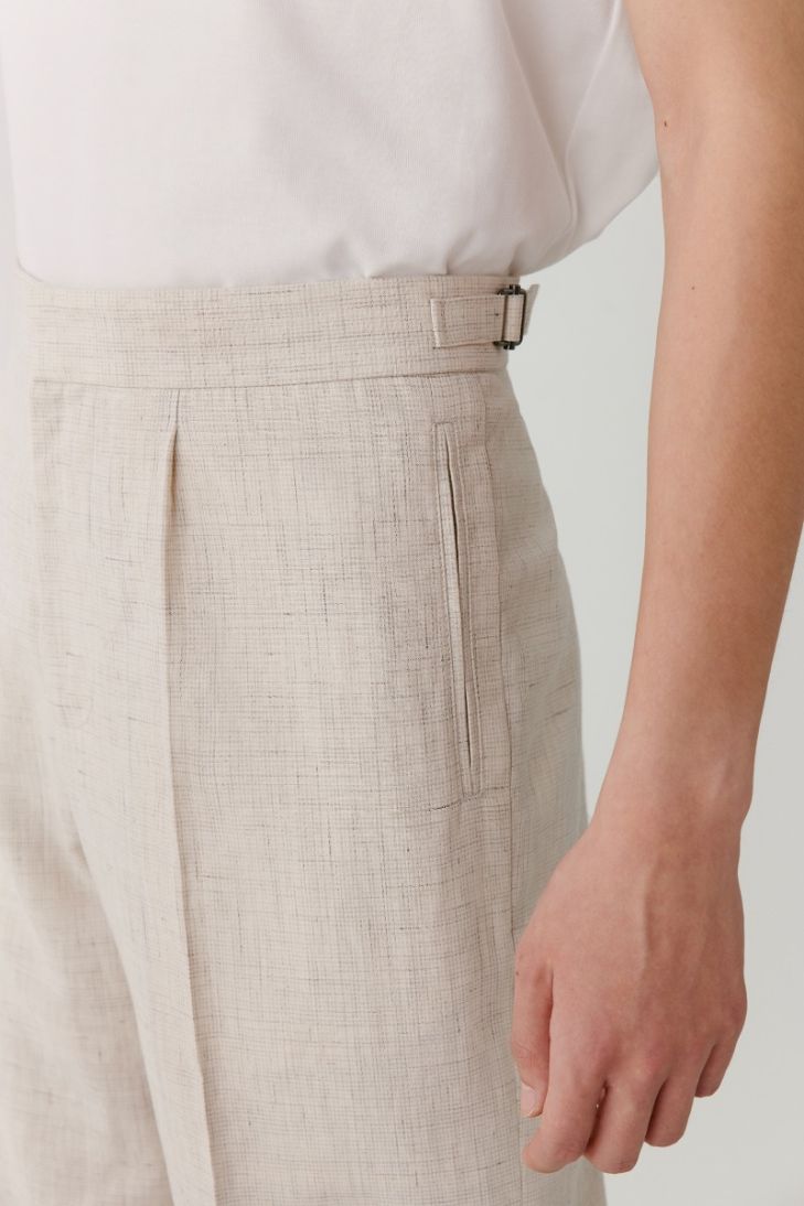 Pantalon ample en lin et coton
