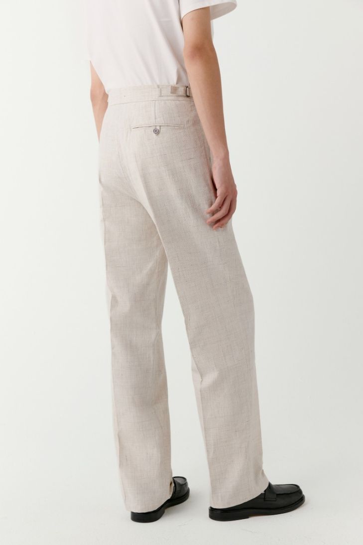 Loose fit linen and cotton trousers