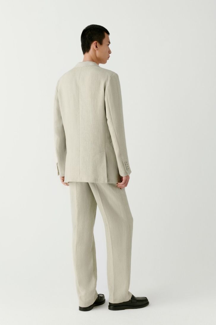 Pleated linen trousers