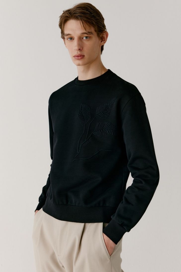 Embroidered cotton sweatshirt