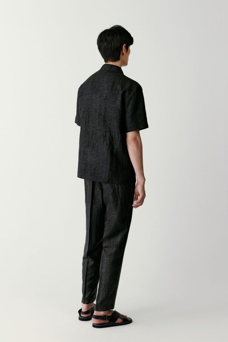Tapered gambiered Canton gauze trousers
