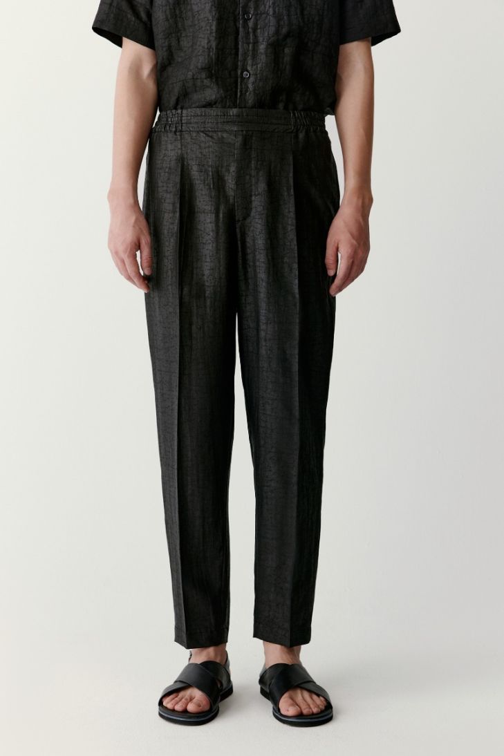 Tapered gambiered Canton gauze trousers