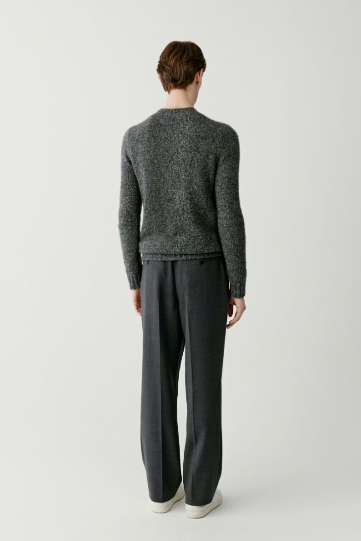 Stand collar cashmere and silk jumper