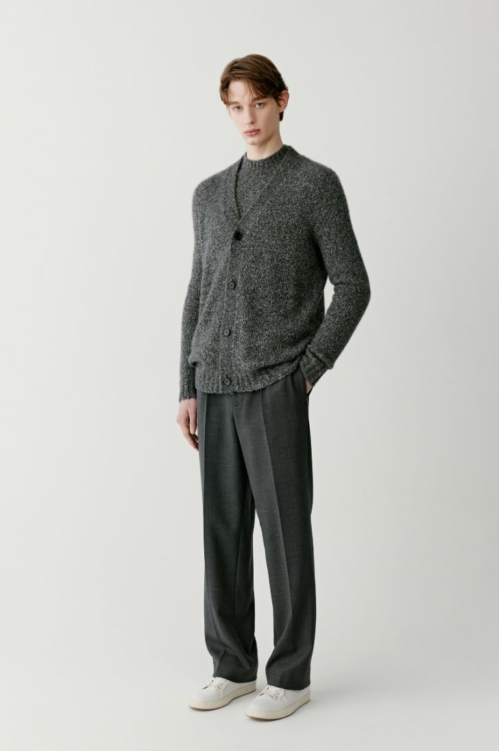 Flecked cashmere and silk cardigan