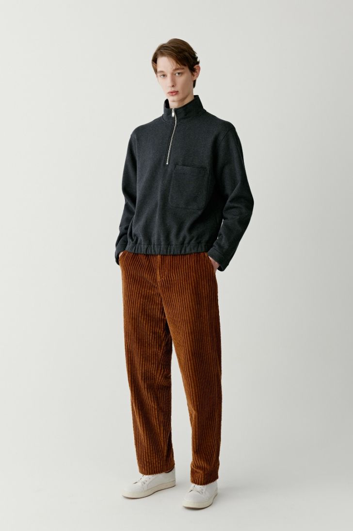 Cotton fluted corduroy trousers
