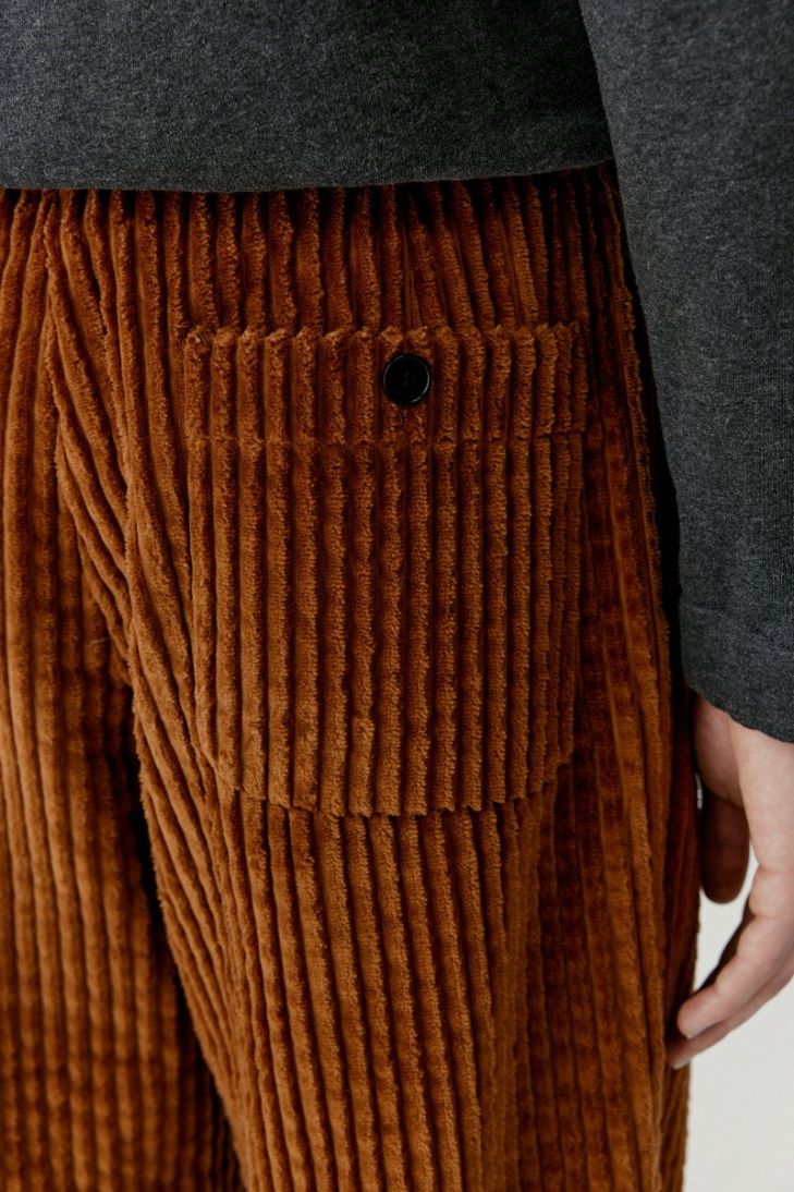Cotton fluted corduroy trousers