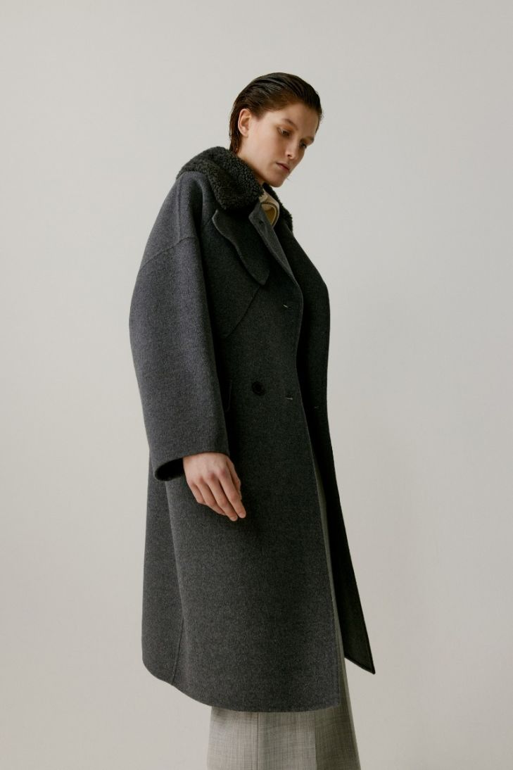 Wool and Silk Double Faced Coat