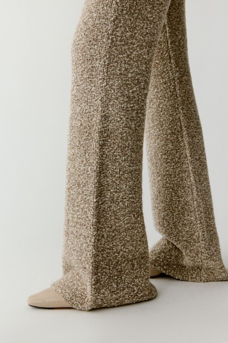 Straight leg wool and cashmere trousers