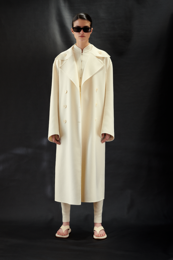 Manteau double face en laine non-teint