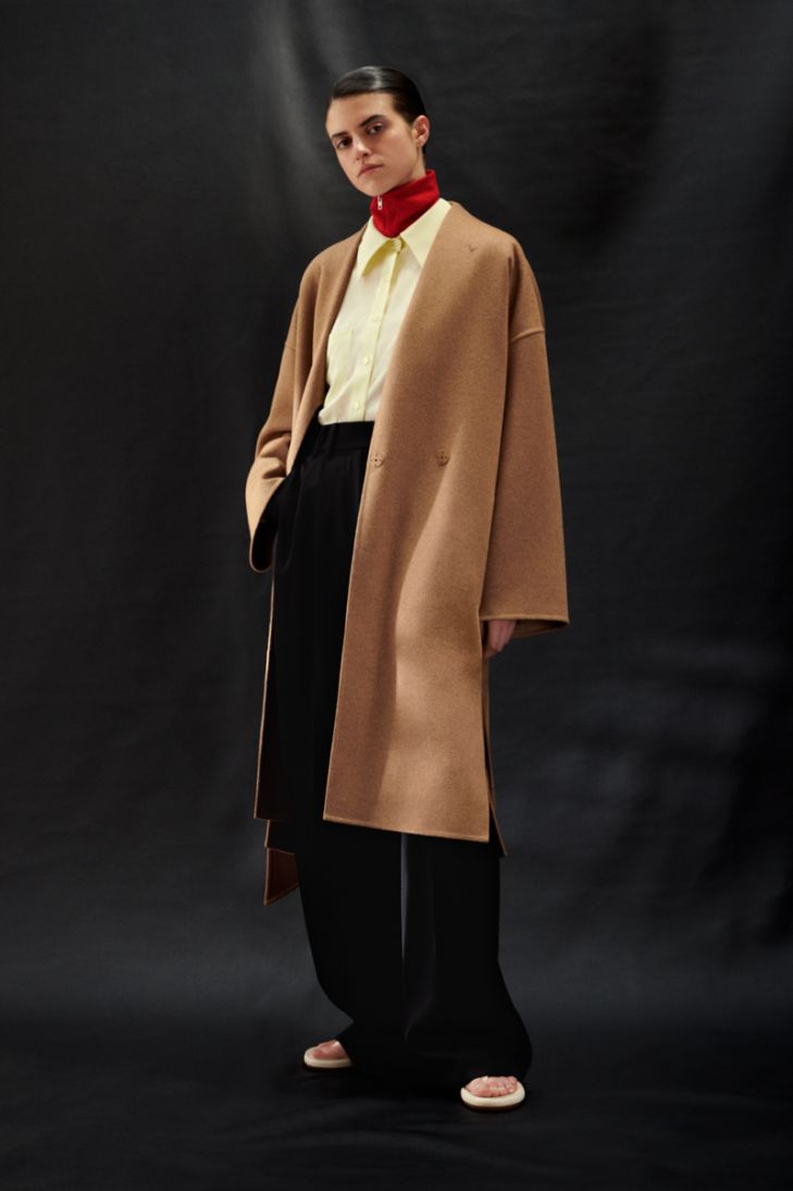 Manteau double face en laine de chameau non-teinte