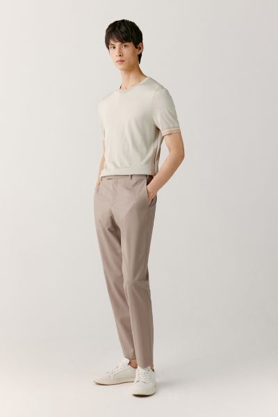 Tailored cropped worsted wool pants