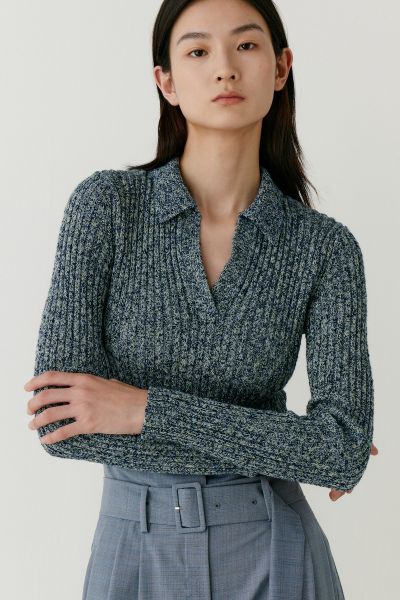 Melange knit-blend sweater