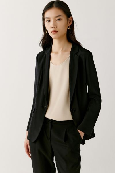 Straight-fit silk blazer