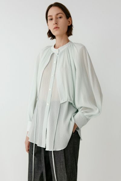 Paneled silk crepe shirt