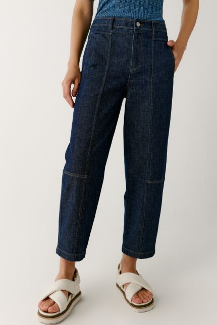 Paneled tapered jeans 
