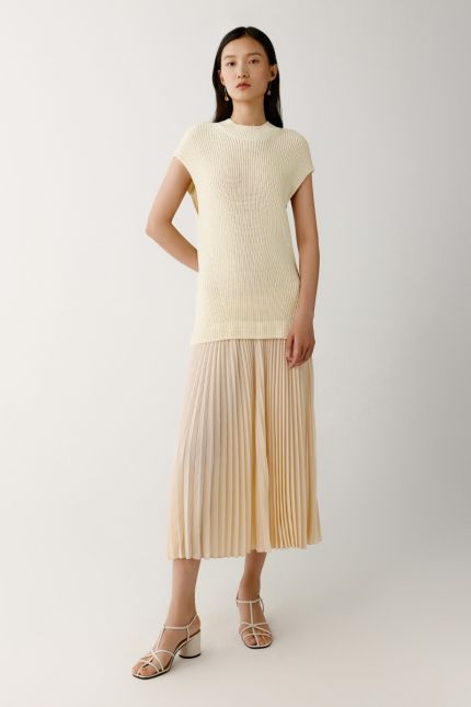 Knitted silk crepe dress
