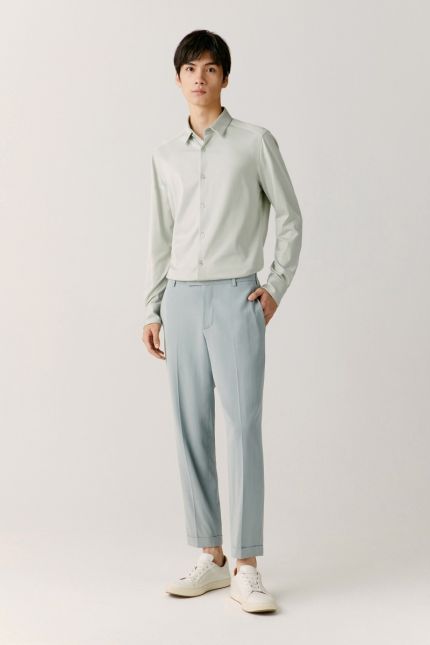 Tapered silk pants