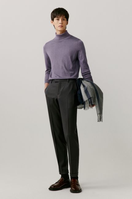 Purple Wool, Silk and Cashmere Pullover
