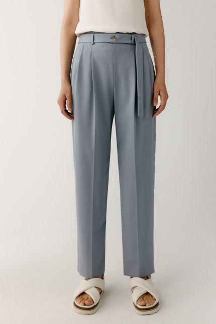 Straight belted pants