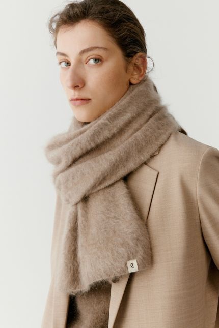 Brushed cashmere scarf