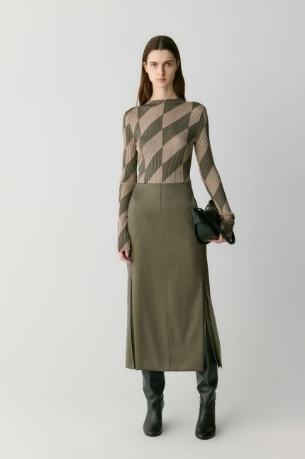 Wool pencil skirt