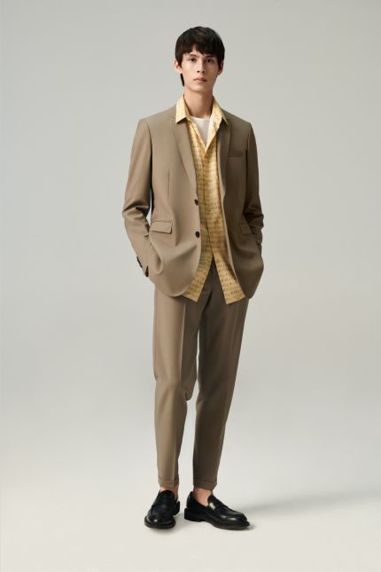 Worsted Wool and Mohair Suit Jacket