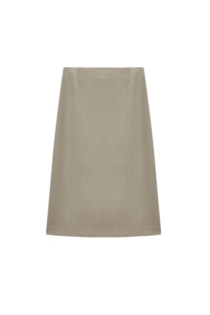 Taupe Wool Stretch Skirt