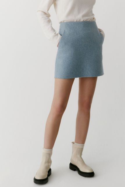 Merino wool and cashmere-blend mini skirt