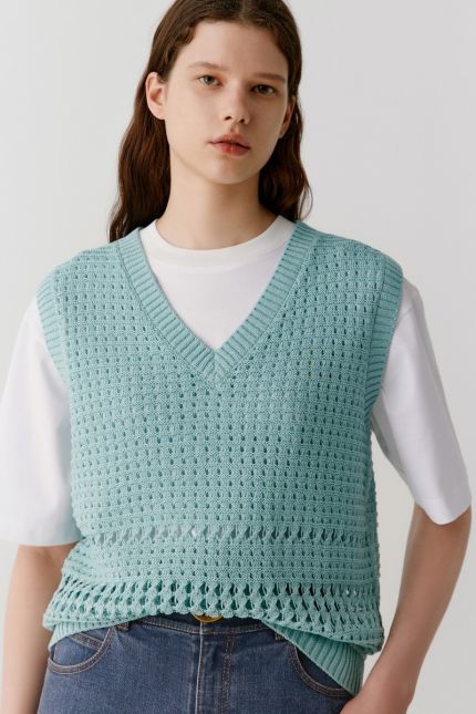 Crocheted cotton vest