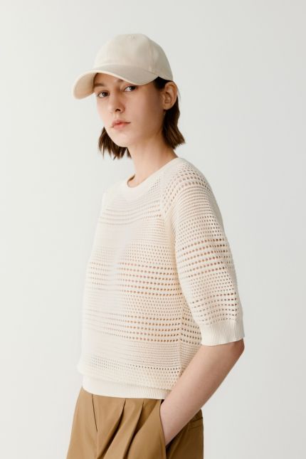 Short-sleeved cotton jumper
