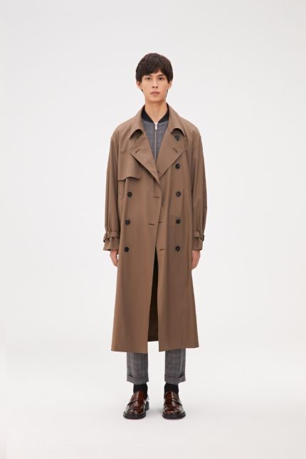Silk and wool trench coat