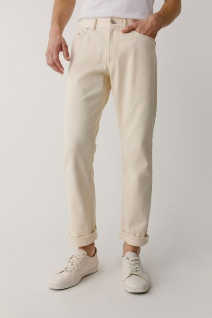 Tapered cotton jeans