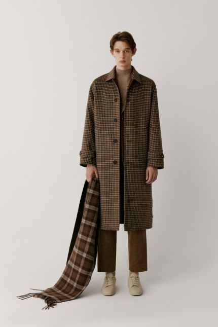 Belted checkered coat