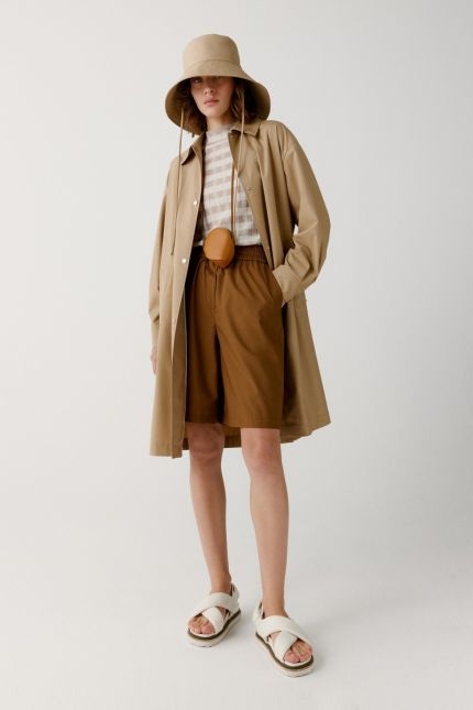 Mid-length belted trench coat 