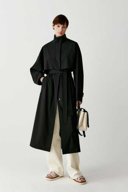 Straight fit ICICLE Dew trench coat with high collar
