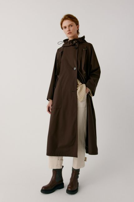 Versatile hooded trench coat
