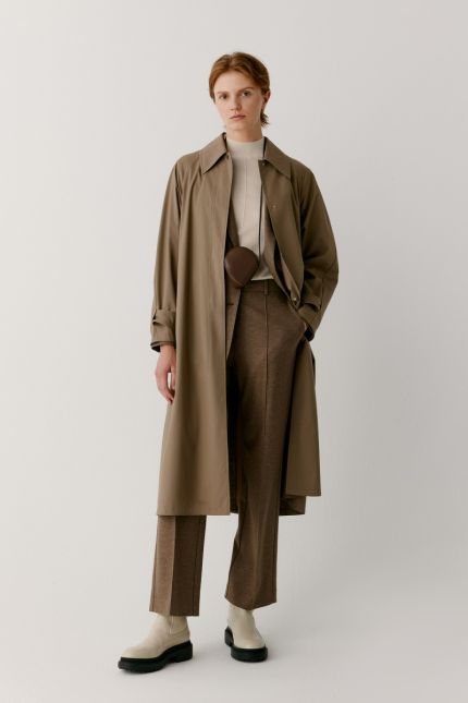 Wool and silk-blend trench coat