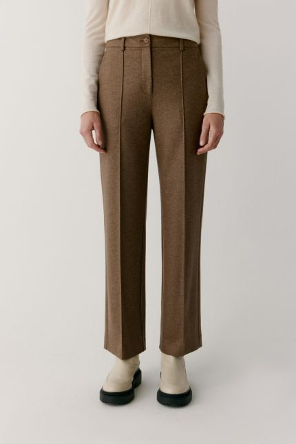 Wool-blend straight pants
