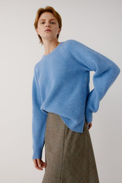 Ribbed wool and cashmere-blend sweater
