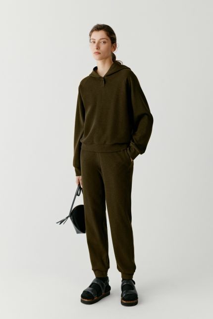 Merino wool and cotton jogging trousers