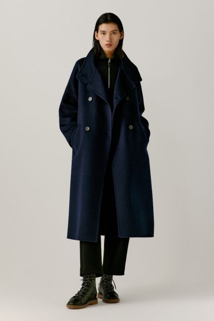 Double Faced Wool and Cashmere Raglan Sleeve Coat