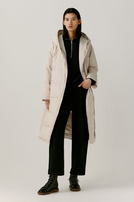 Cotton and Polyester Blended Poplin Down Coat