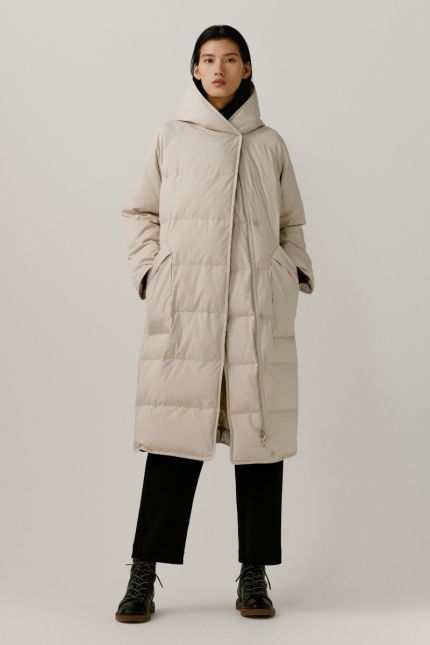 Cotton and Polyester Blended Poplin Down Coat