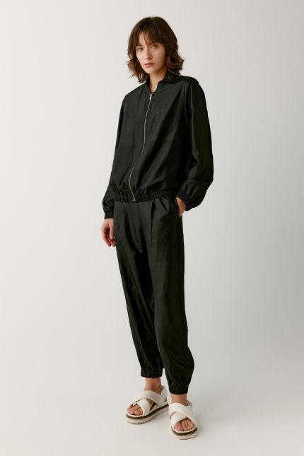Black sportswear silk jacket