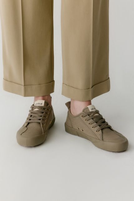 Rubber-trimmed canvas sneakers