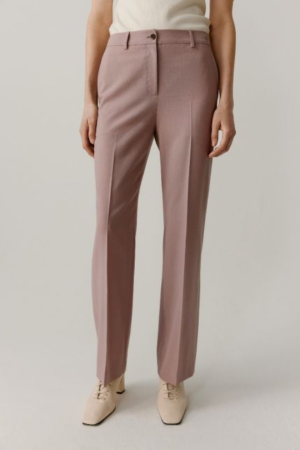 Madder Plant-Dyed Wool Flared Trousers