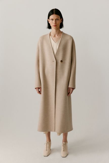 No-Dye Double Faced Wool, Camel and Cashmere Coat