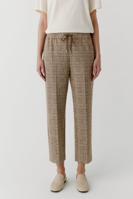 Straight jacquard-knit pants